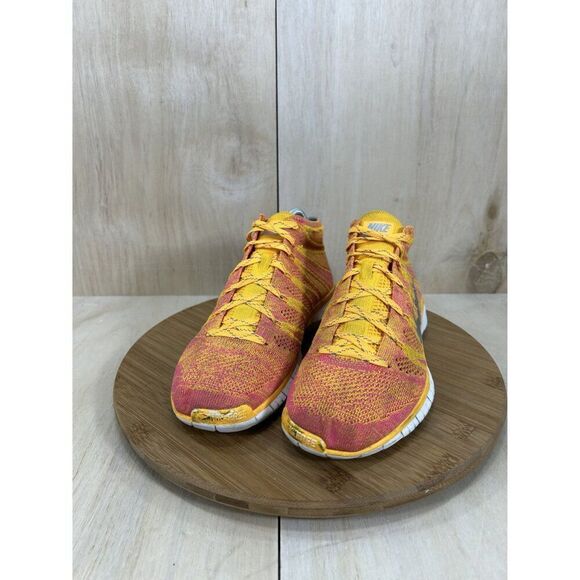 Nike Flyknit Chukka Mid Atomic Mango Orange Athletic Running Shoes Womens Size 8 - Picture 2 of 8
